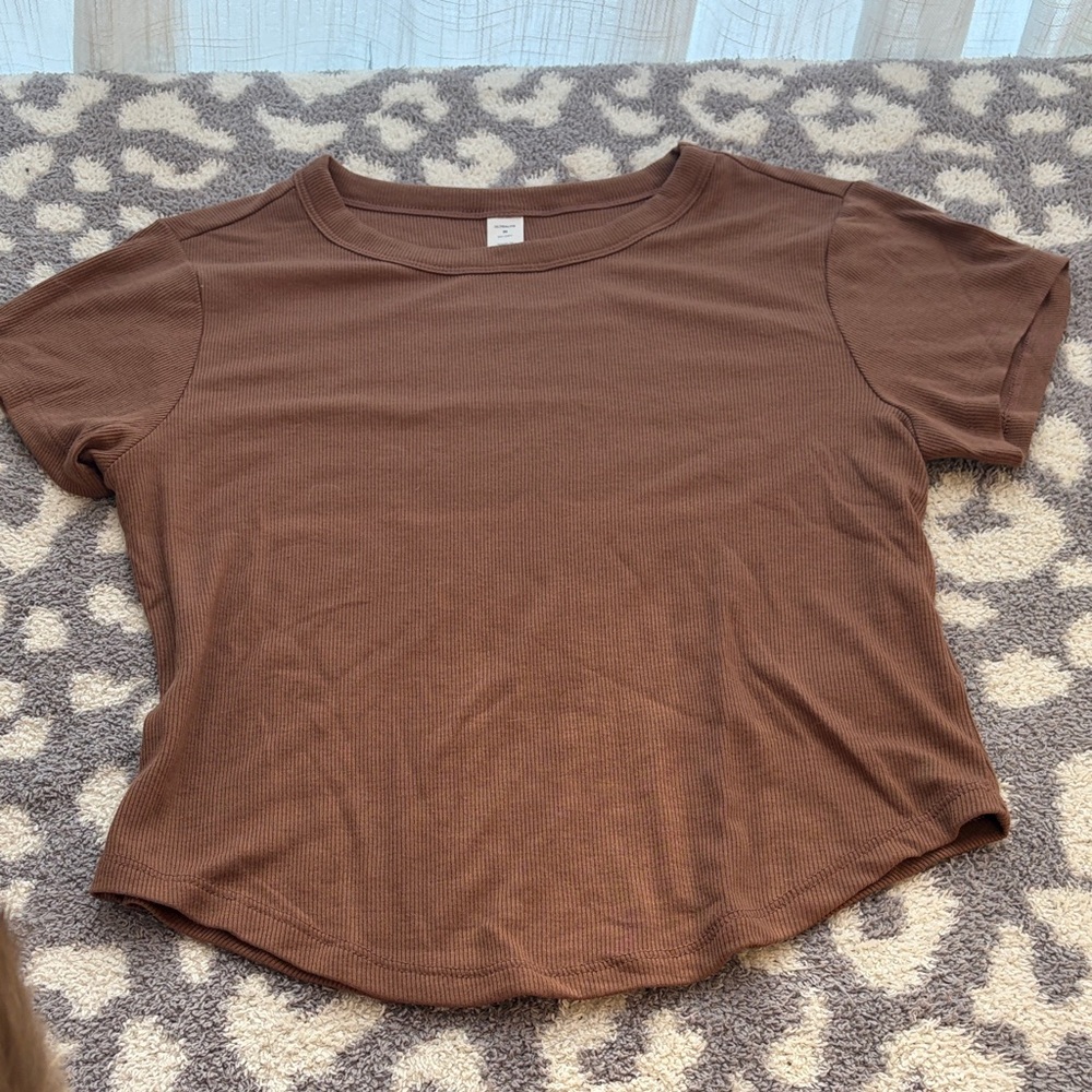 Ribbed Brown Women's Top sz M